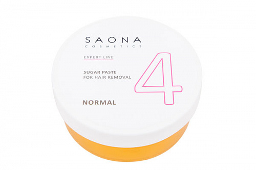 Сахарная паста для шугаринга Saona Cosmetics 4 НОРМАЛЬНАЯ (NORMAL), с разогревом.200 гр
